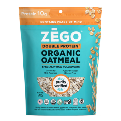 Bag of ZEGO's high protein oatmeal ,"Double Protein Oatemal"