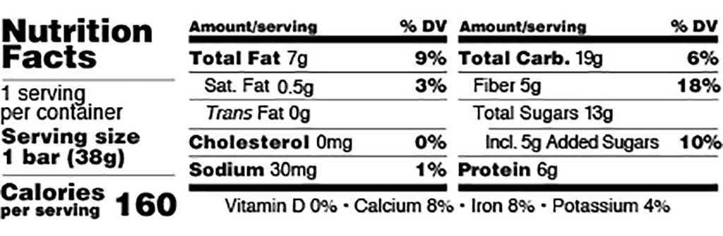 Sunflower Date Nutrition Facts