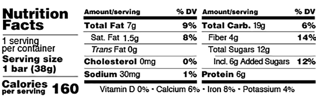 Fudgy Chocolate Nutrition Facts