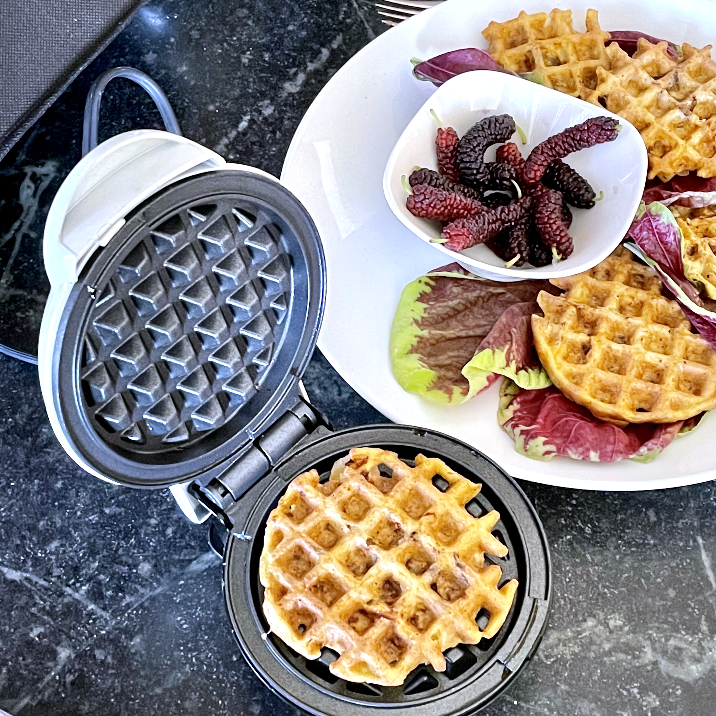 Easy healthy breakfast ideas: savory waffles