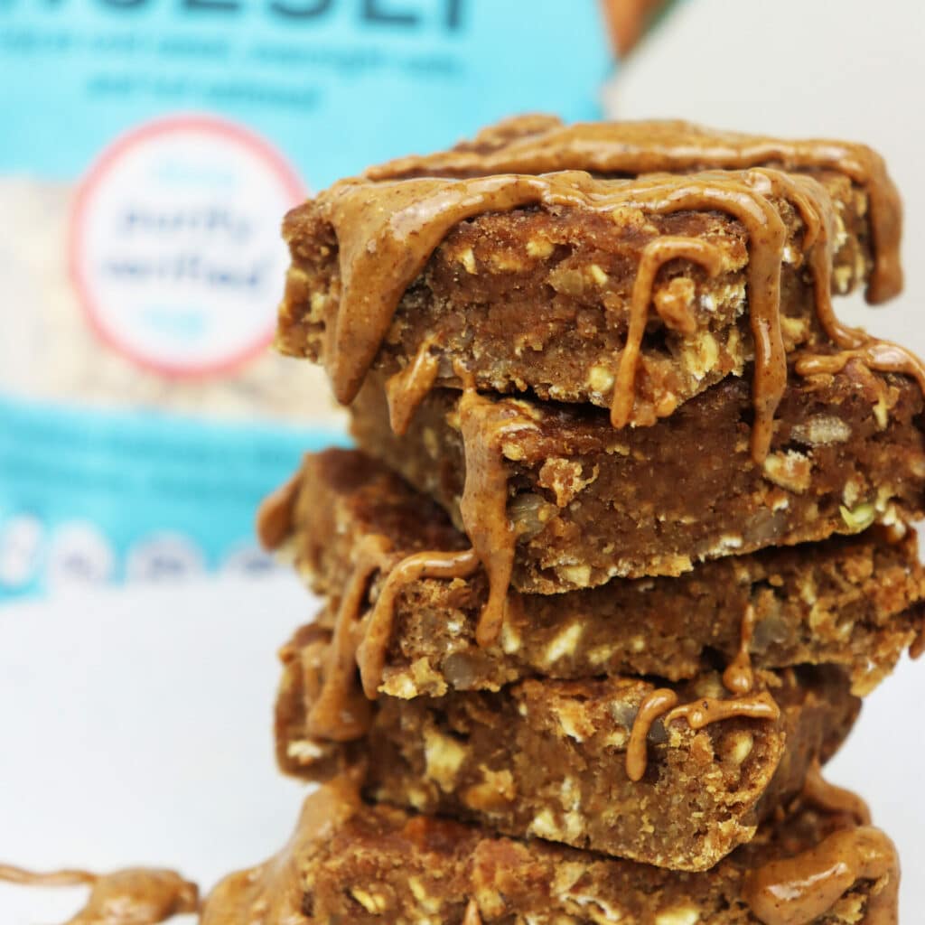 Gluten-free cinnamon twist muesli cereal bars