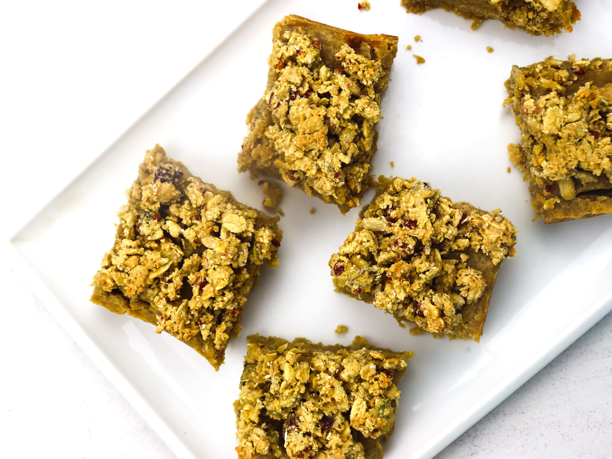 ZEGO Apple Crumble Protein Bars on Plate