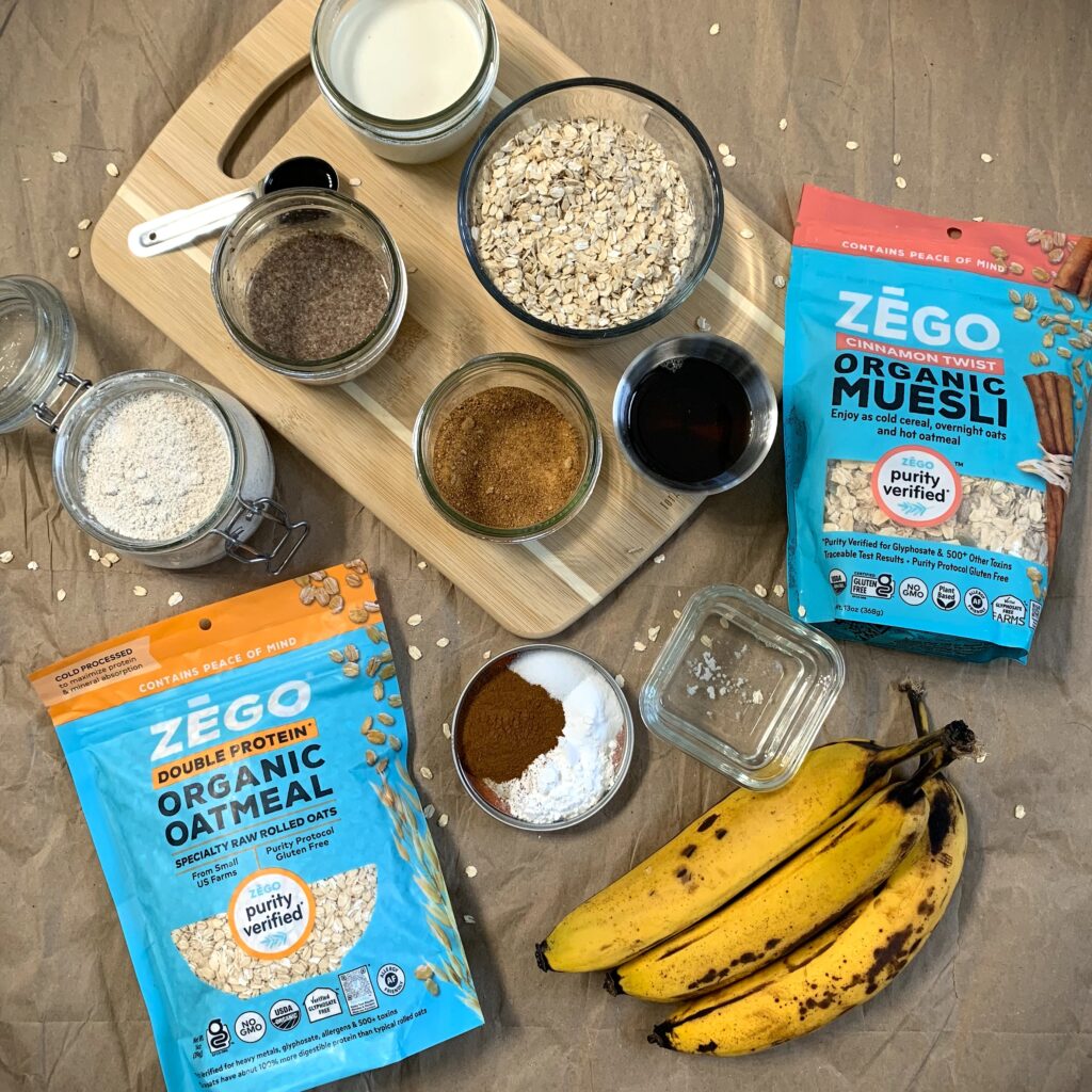 Ingredients for Gluten-Free Banana Oat Muffins