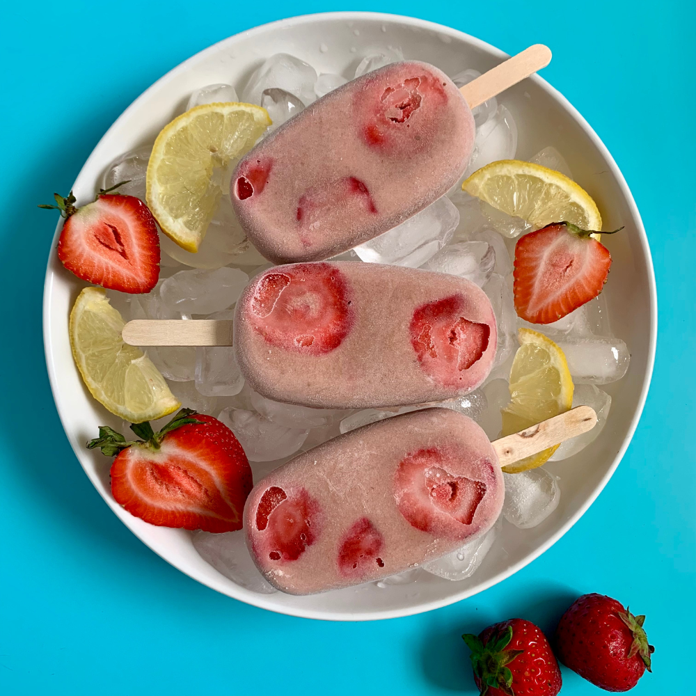 Summer Strawberry Protein Ice Pops